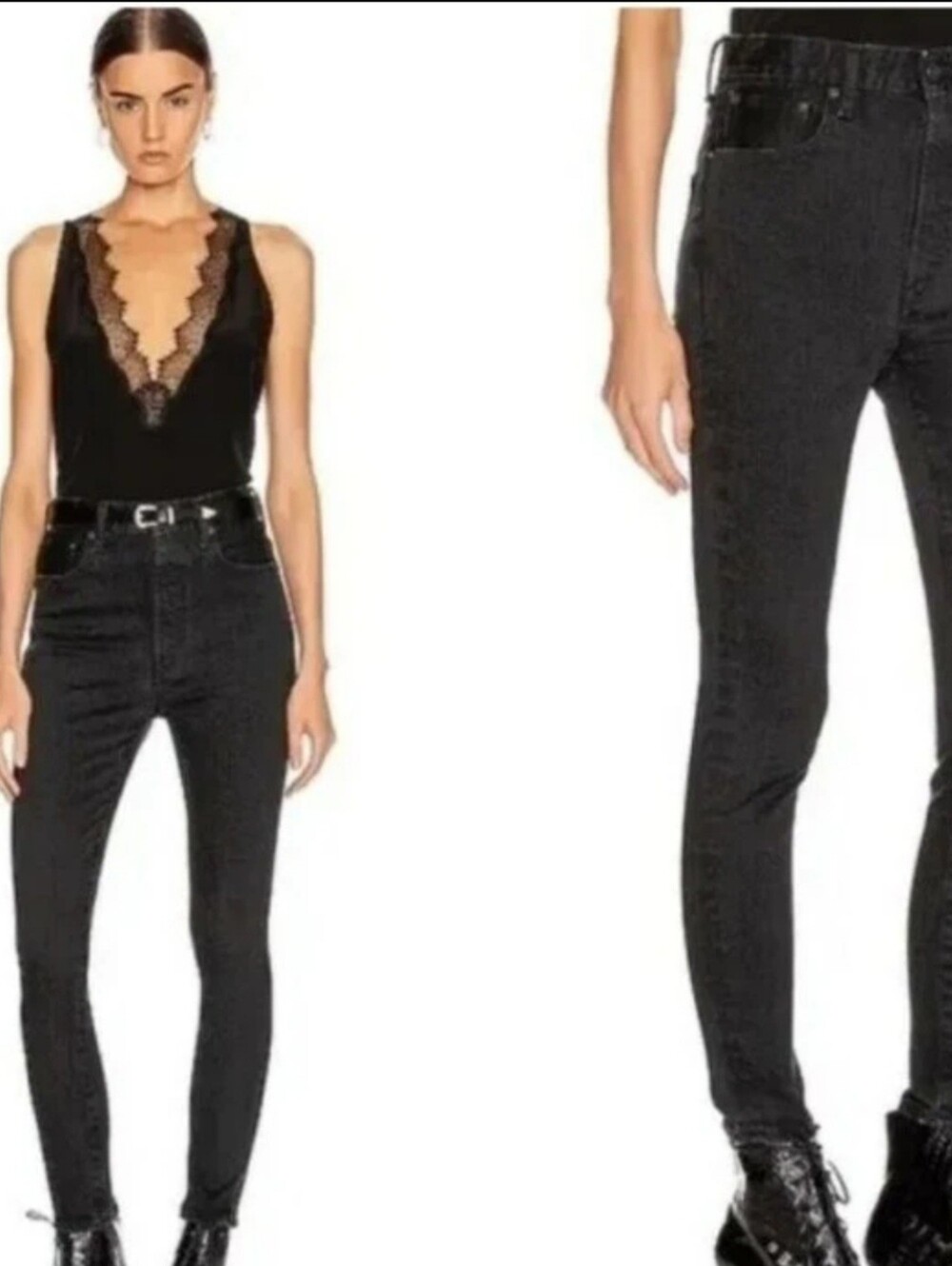 Moussy Vintage Filer Rebirth High Rise Black Skinny Jeans Size 27 - Picture 2 of 8